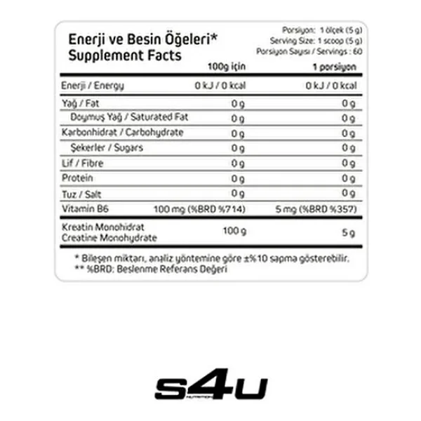 S4U Strake Series 300 gr Mikronize Kreatin - Görsel 4