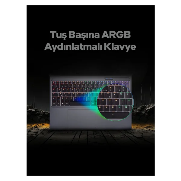 Game Garaj Slayer R7T-5050 C2 Ryzen 7 8840HX 32 GB 1 TB SSD RTX5050 16" WQXGA Gaming Laptop - Görsel 6