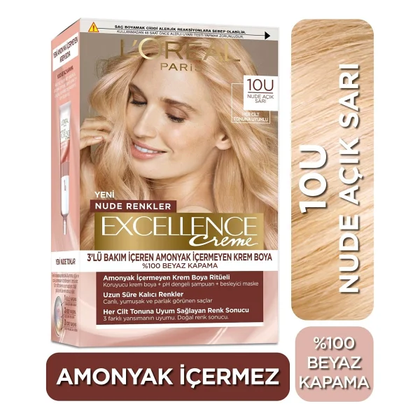 L'Oreal Paris Excellence Creme 10U Nude Açık Sarı Saç Boyası - Görsel 3
