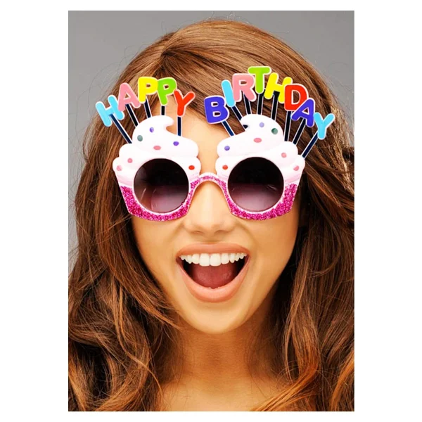 Happy Birthday Beyaz Fuşya Parti Gözlüğü - Görsel 5