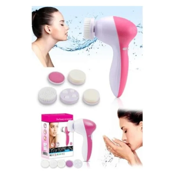 5 iN 1 Pilli Yüz Temizleme,Masaj ve Peeling Fırça seti - Görsel 2