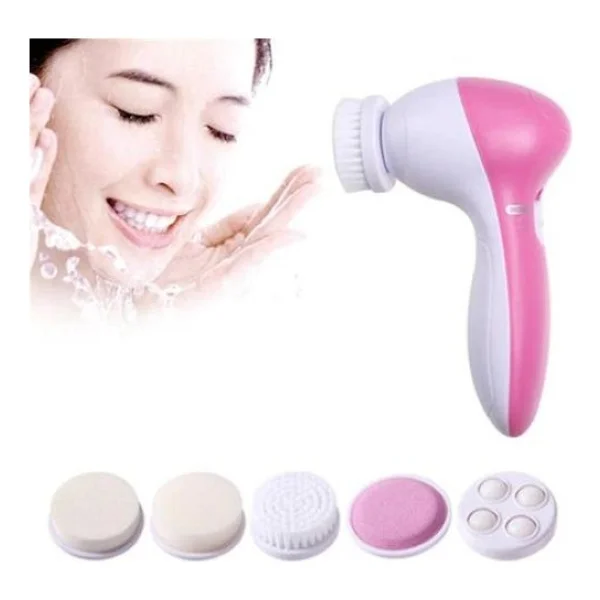 5 iN 1 Pilli Yüz Temizleme,Masaj ve Peeling Fırça seti - Görsel 3