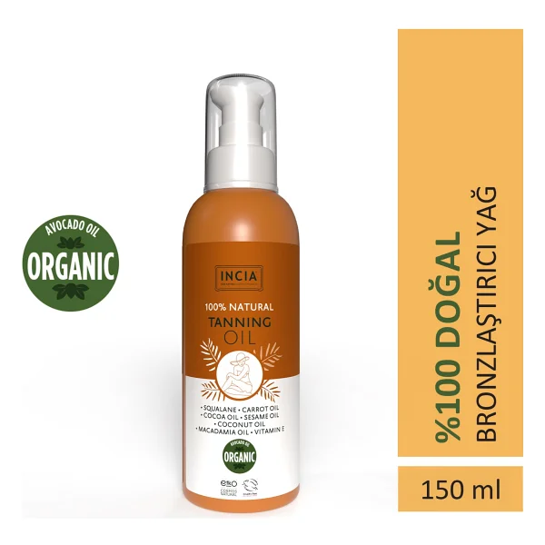 INCIA %100 Doğal Bronzlaştırıcı Yağ 150 ml Yoğun Bronzlaştırıcı Etki ile Organik Avokado Yağı - Görsel 8