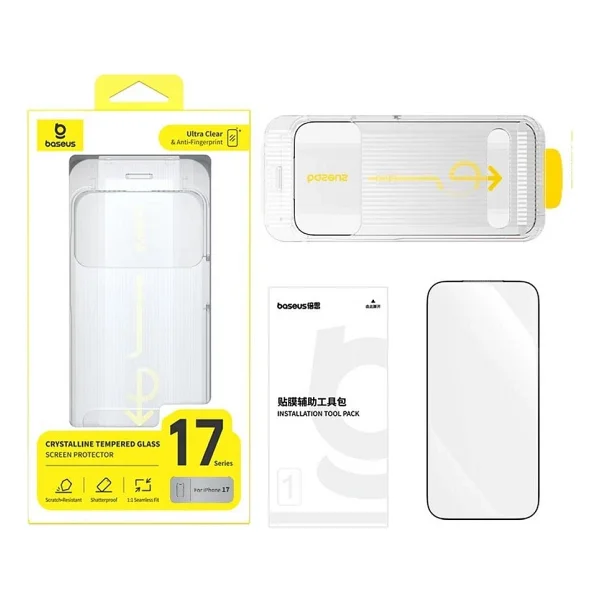 Baseus Crystalline HD İphone 17 Temperli Cam Ekran Koruyucu - Görsel 2