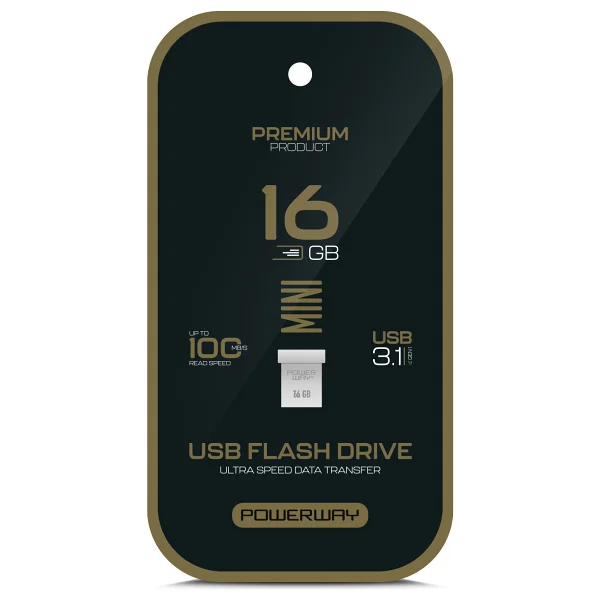 Powerway Premium 16 GB Mini USB 3.1 Metal Gövde Ultra Hızlı Flash Bellek Data Traveler - Gri - Görsel 6