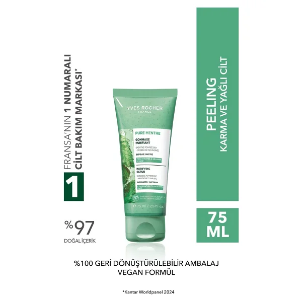Yves Rocher Pure Menthe Prebiyotik 75 ml Yüz Peeling - Görsel 9