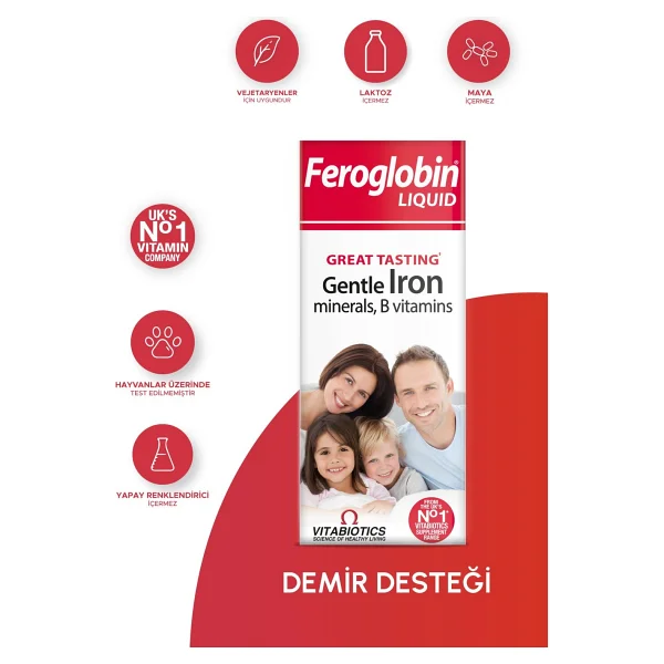 Vitabiotics Feroglobin Liquid 200 ml - Görsel 8