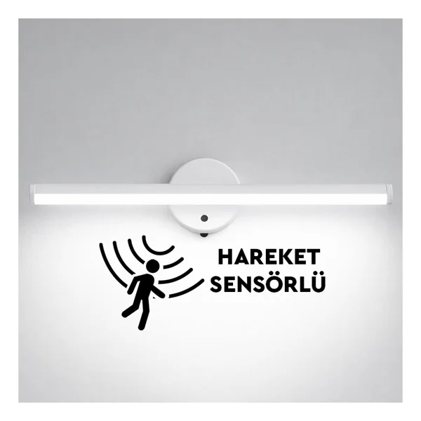 Nobbystar Sök-Tak Sensörlü Beyaz Işık Yapışkanlı Pilli Led Aplik 38cm - Görsel 10