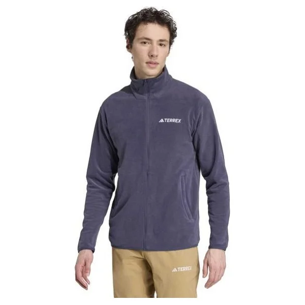 Adidas Multi Essentials JM3116 Tam Fermuarlı Mor Erkek Polar - Görsel 9