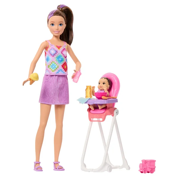 Barbie Bebek Bakıcısı Skipper Mama Sandalyeli Oyun Seti JJB44 - Görsel 3