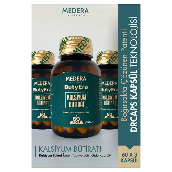 Medera Nutrition ButyEra 3 adet Kalsiyum Bütirat (Postbiyotik) İçeren Takviye Edici Gıda - 3'LÜ SET - Görsel 8