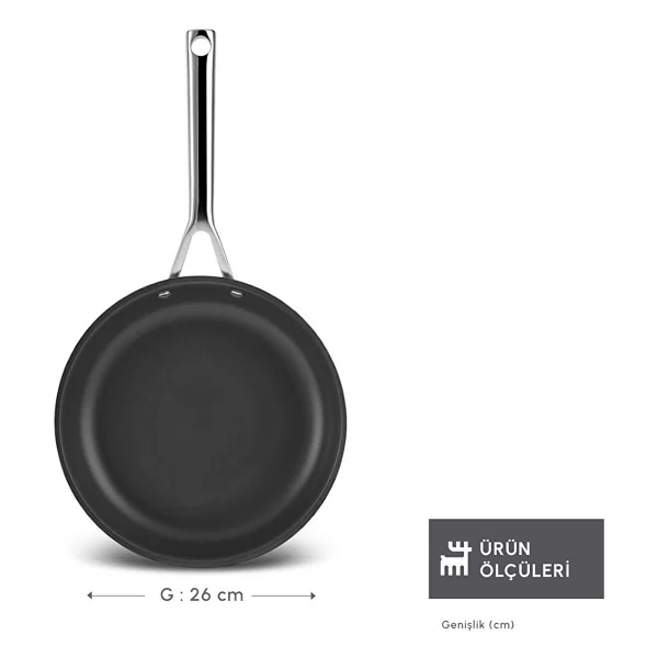 Karaca Plasma Steel 316+ 3Ply 26 cm Çelik Tava - Görsel 3