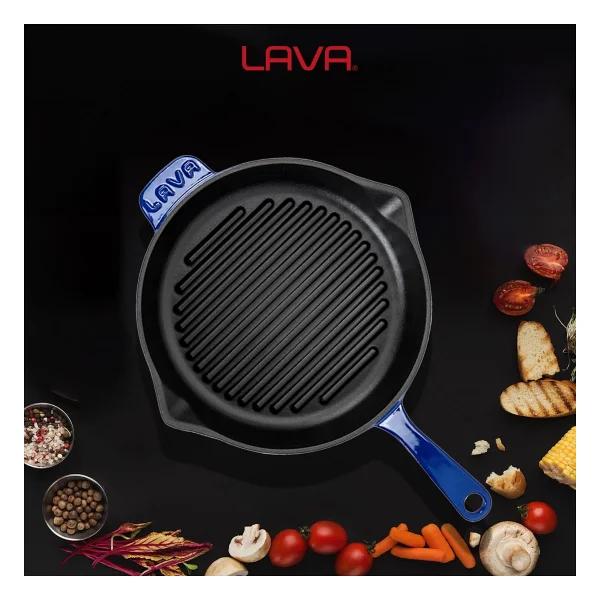 Lava Lv Y Gt 28 K0 B Yuvarlak Yekpare Saplı Mavi 28 cm Döküm Izgara Tava - Görsel 7
