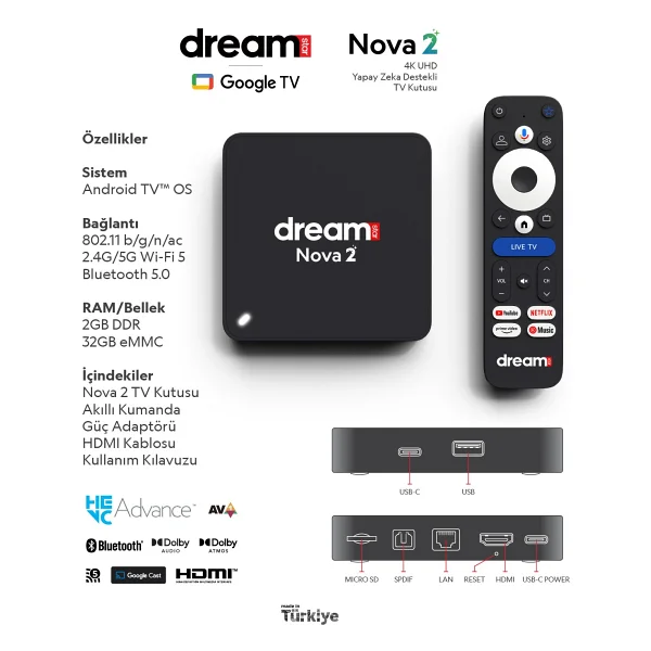 Dreamstar Nova 2 32 GB 4K Android TV Box - Görsel 4