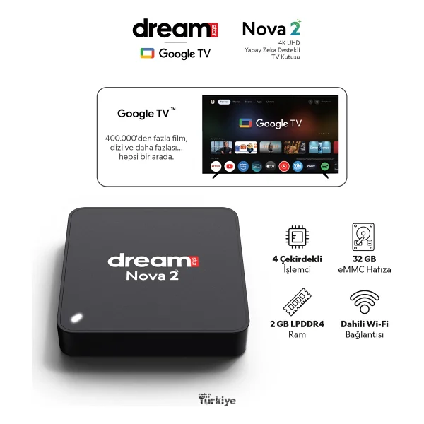 Dreamstar Nova 2 32 GB 4K Android TV Box - Görsel 5