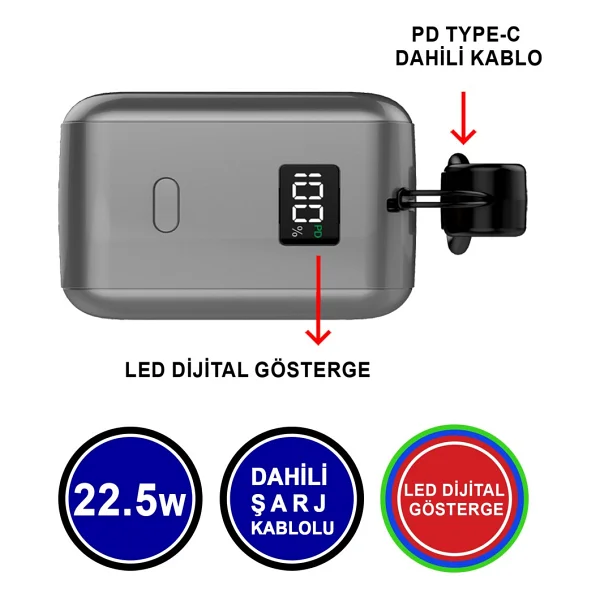 MTL MT4515 15000 mAh Hızlı Şarj Powerbank - Görsel 2