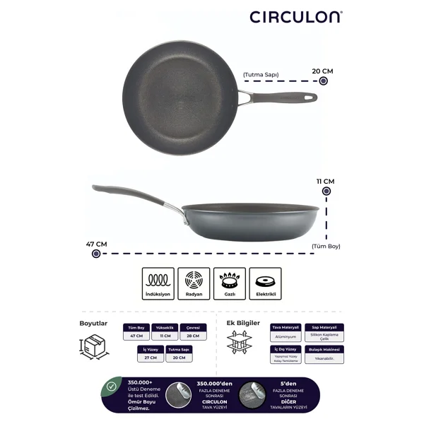 Circulon A1 ScratchDefense 28 cm Kızartma Tavası - Görsel 8