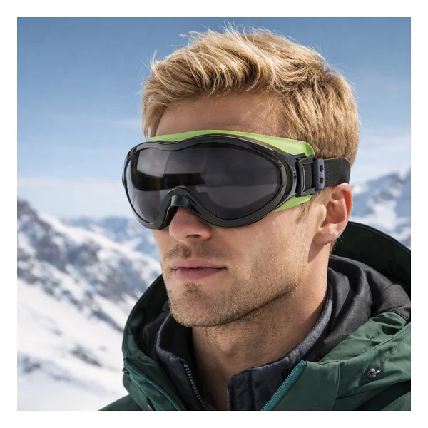 Bellasimo Kayak Snowboard Gözlüğü Buğulanmaz Değiştirilebilir Füme Camlı Antifog Kar Gözlük - Görsel 6