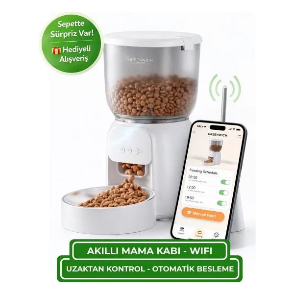 Greenwich 4 lt Kameralı Otomatik Mama Kabı - Görsel 9