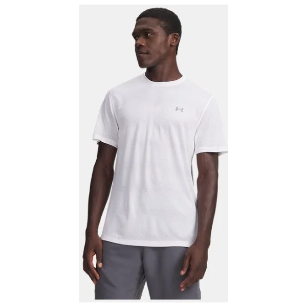Under Armour Velociti 6009517-100 Beyaz Kısa Kollu Bisiklet Yaka Erkek Tişört - Görsel 7