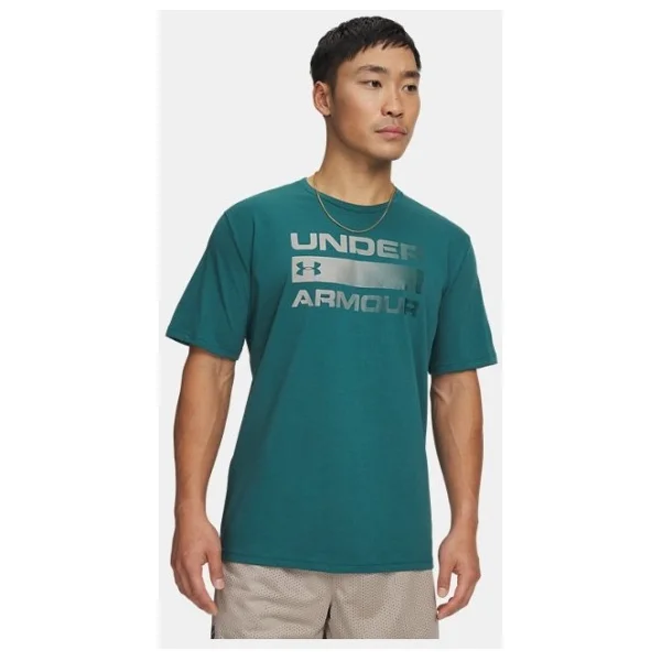 Under Armour Team Issue Wordmark 1329582-338 Yeşil Kısa Kollu Bisiklet Yaka Erkek Tişört - Görsel 5
