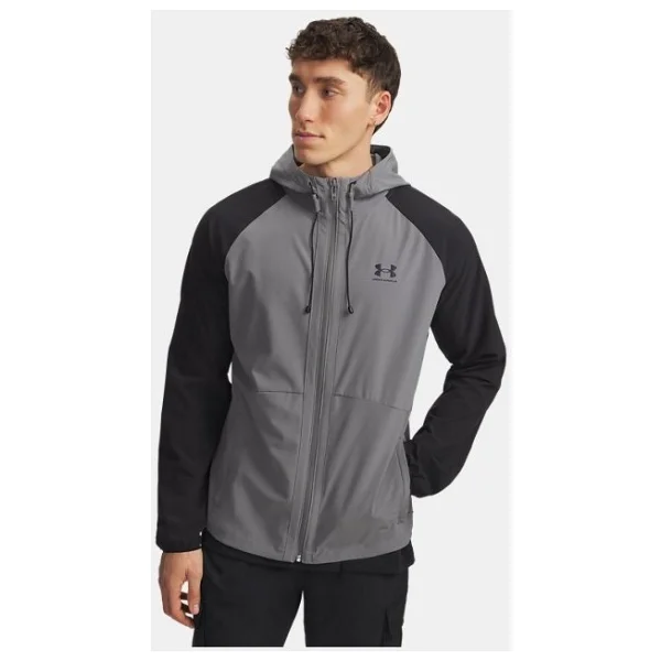Under Armour Stretch Woven 6003001-025 Kapüşonlu Gri Erkek Rüzgarlık - Görsel 7