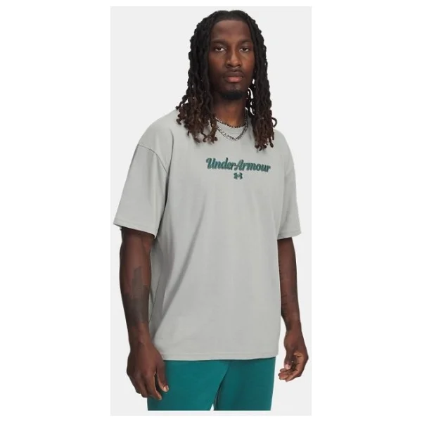 Under Armour Heavyweight Wordmark 6009266-069 Gri Kısa Kollu Bisiklet Yaka Erkek Tişört - Görsel 2