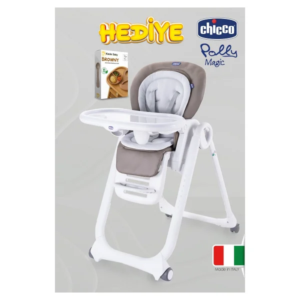 Chicco Polly Magic Mama Sandalyesi & Ana Kucağı Beslenme Seti Hediyeli - Kahverengi - Görsel 7