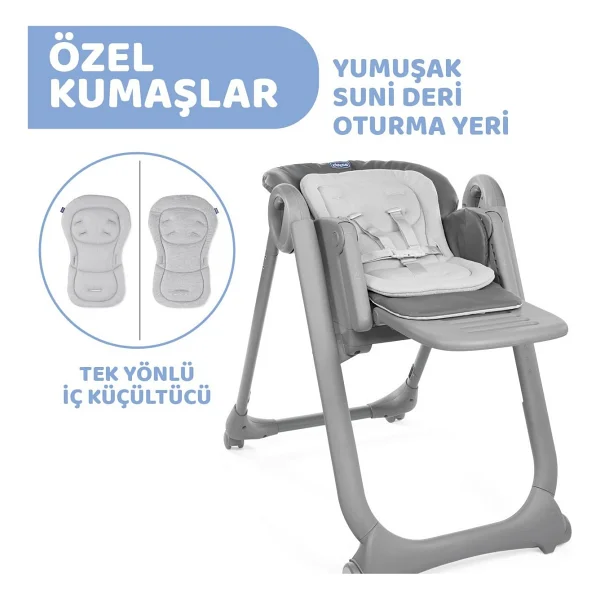 Chicco Polly Magic Mama Sandalyesi & Ana Kucağı Beslenme Seti Hediyeli - Kahverengi - Görsel 4