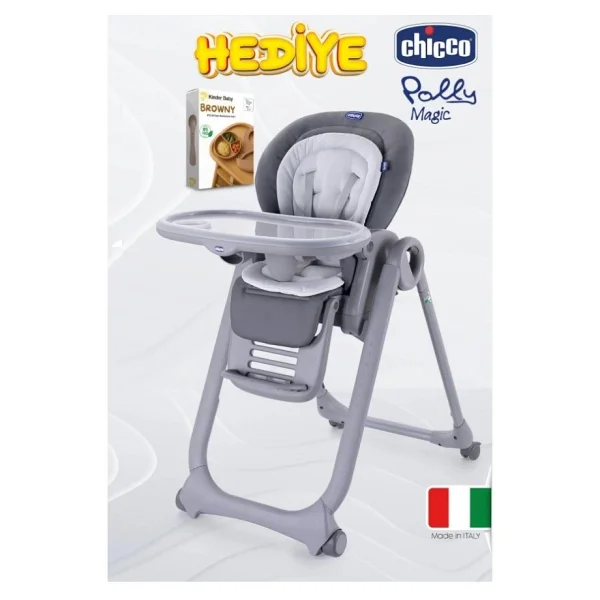 Chicco Polly Magic Mama Sandalyesi & Ana Kucağı Beslenme Seti Hediyeli - Kahverengi - Görsel 8