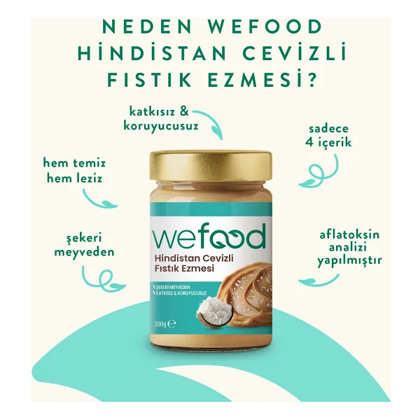 Wefood Hindistan Cevizli Fıstık Ezmesi 300 gr - Görsel 3