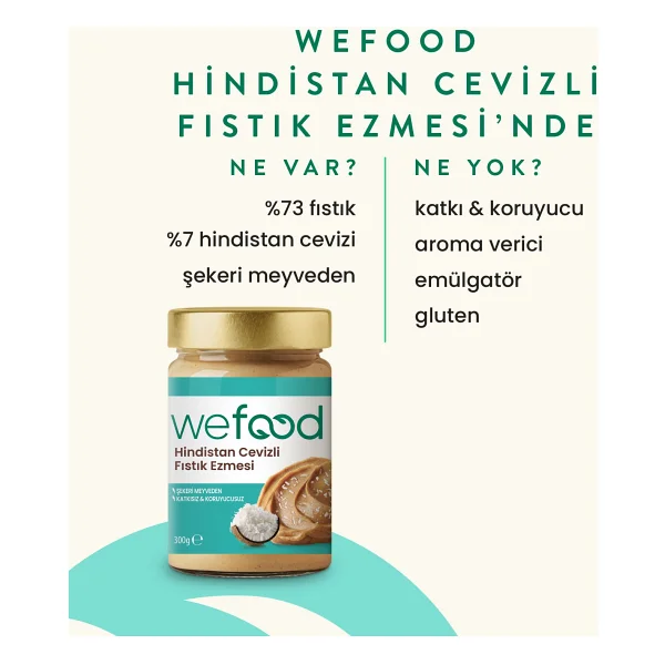 Wefood Hindistan Cevizli Fıstık Ezmesi 300 gr - Görsel 4