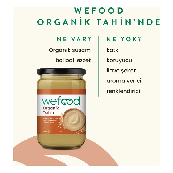 Wefood Organik Tahin 600 gr - Görsel 3