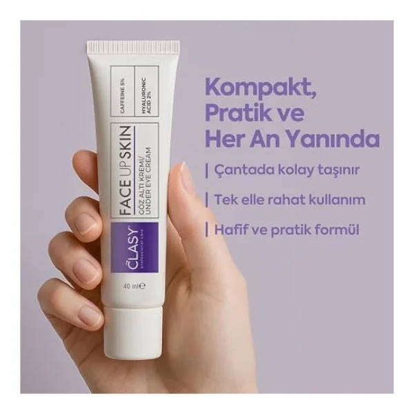 Clasycare Göz Altı Kremi - Kafein%5 + Hyaluronik Asit%2 - Morluk, Torba ve Şişlik Karşıtı Göz Kremi - Kırışıklık, Ince Çizgi ve Göz Altı Aydınlatıcı Krem, 40 ml - standart - Görsel 2