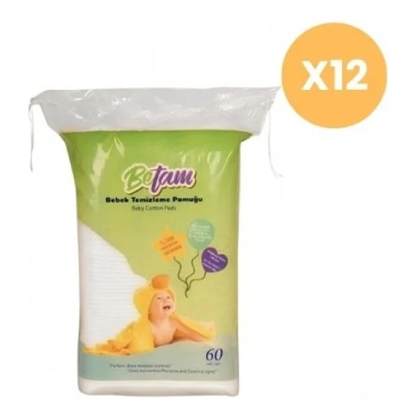 Betam 60'lı 12 Paket Bebek Temizleme Pamuğu - Görsel 2