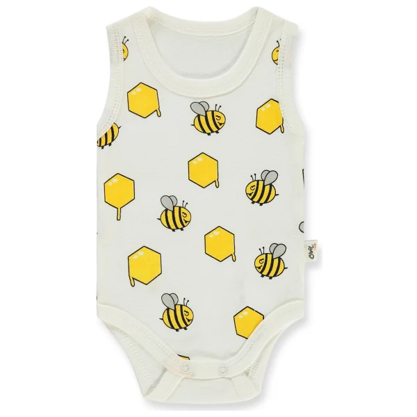 Civil Baby Arı Empirme Baskılı Sfr.Kol1-36 Ay Çıtçıtlı Badi - Ekru24-36 Ay - Görsel 2
