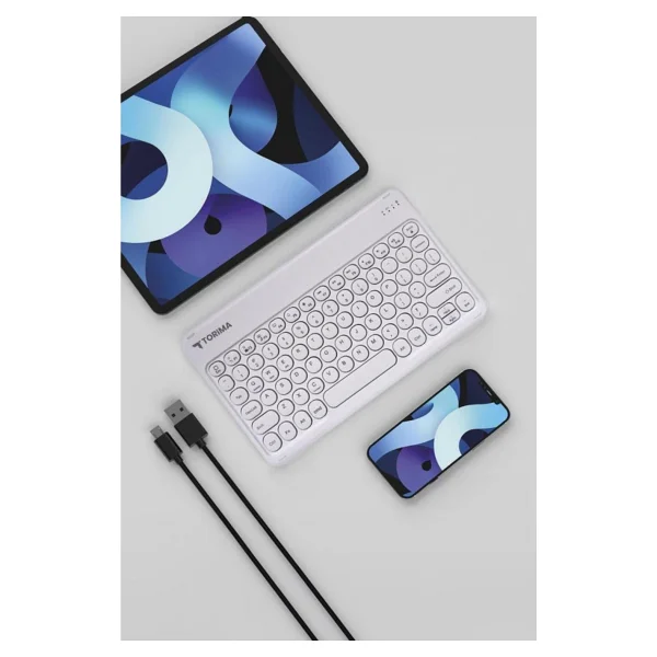 Torima TMK-08 Beyaz TKL Kablosuz Klavye Mouse Seti - Görsel 2