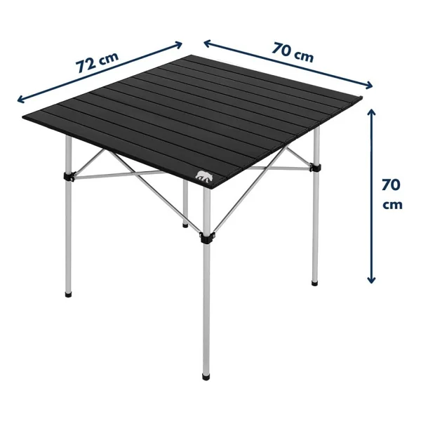 Kamp Ayısı XL 72x70 cm Siyah Alüminyum Katlanır Kamp Masası - Görsel 8