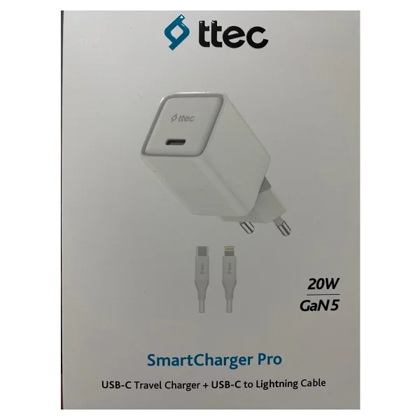 Ttec 2TC20LB ttec SmartCharger 20W PD GAN Seyahat Hızlı Şarj Aleti + USB-C - Lightning 150cm Kablo - Görsel 2