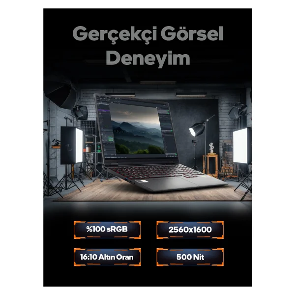 Game Garaj Slayer SR7T-5060 C2 Ryzen 7 255 32 GB 1 TB SSD RTX5060 15.3" WQXGA Gaming Laptop - Görsel 3