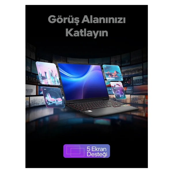 Game Garaj Slayer SR7T-5060 C2 Ryzen 7 255 32 GB 1 TB SSD RTX5060 15.3" WQXGA Gaming Laptop - Görsel 4