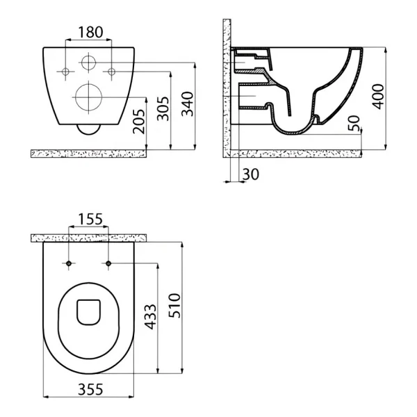 Creavit Free Rim-Off FE322-00CM00E Cappucino Mat Asma Klozet - Görsel 5