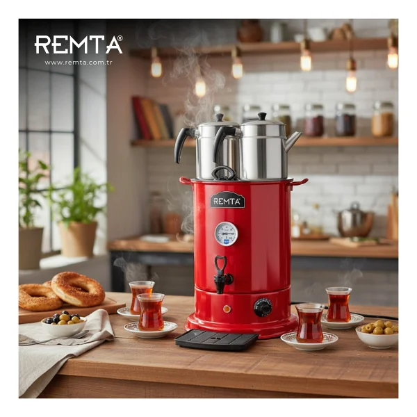 Remta 2 Demlikli Elite Çay Makinesi 18 Lt Bakır Renk - EL11 - Görsel 3
