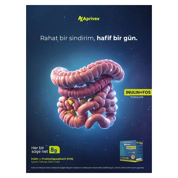 Aprivex Inulin + Fos Prebiyotik Lif Takviyesi 30 Günlük Saşe - Görsel 2