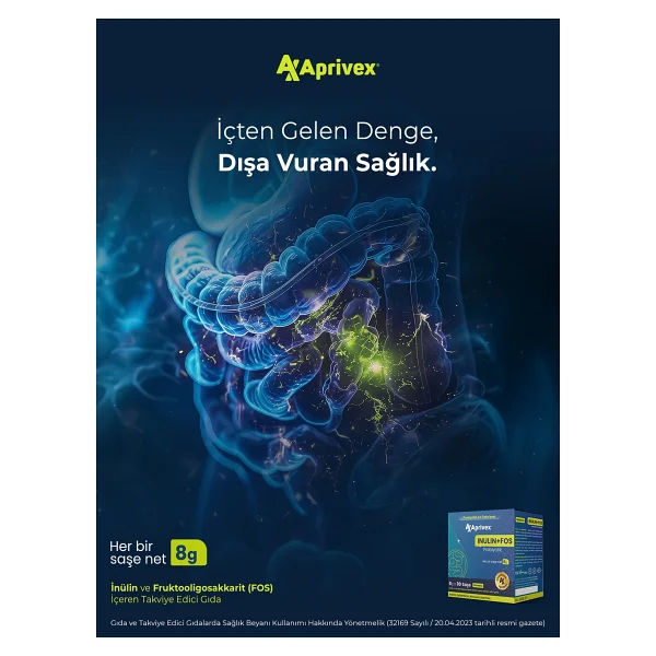 Aprivex Inulin + Fos Prebiyotik Lif Takviyesi 30 Günlük Saşe - Görsel 4