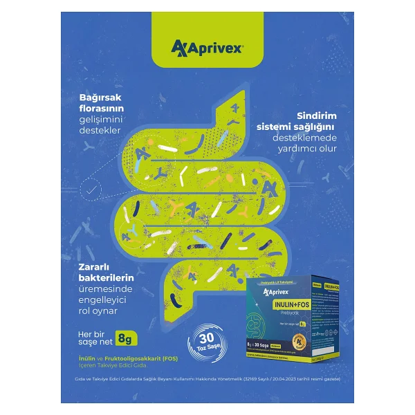 Aprivex Inulin + Fos Prebiyotik Lif Takviyesi 30 Günlük Saşe - Görsel 5