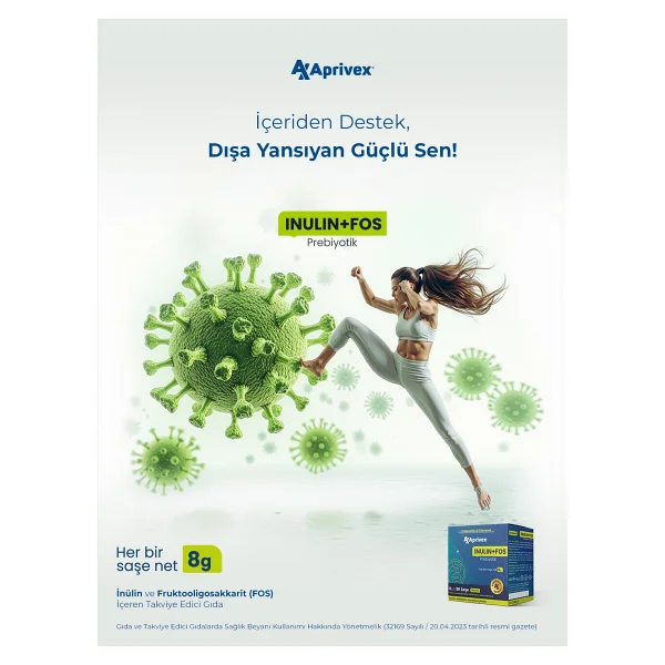 Aprivex Inulin + Fos Prebiyotik Lif Takviyesi 30 Günlük Saşe - Görsel 6