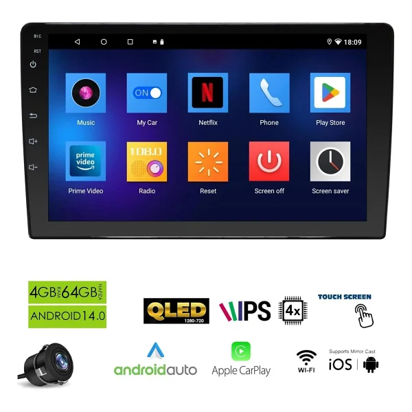 DYNAMAT RK-2001 Android Ekran Multimedya 9 İnç 4+64GB 4 Çekirdek Android 14 - Görsel 2