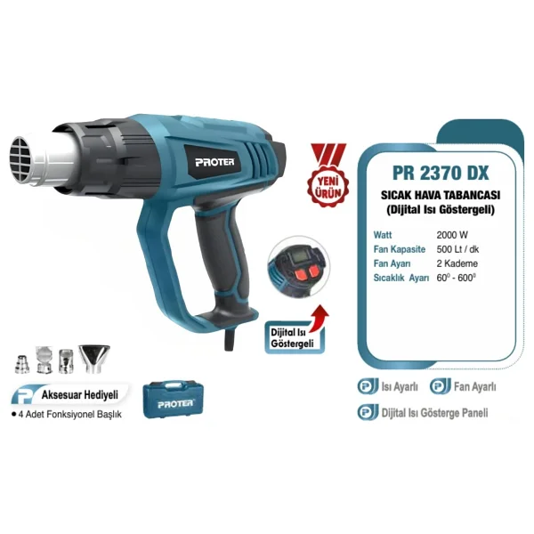 Proter PR 2370 DX Sıcak Hava Tabancası - Görsel 6