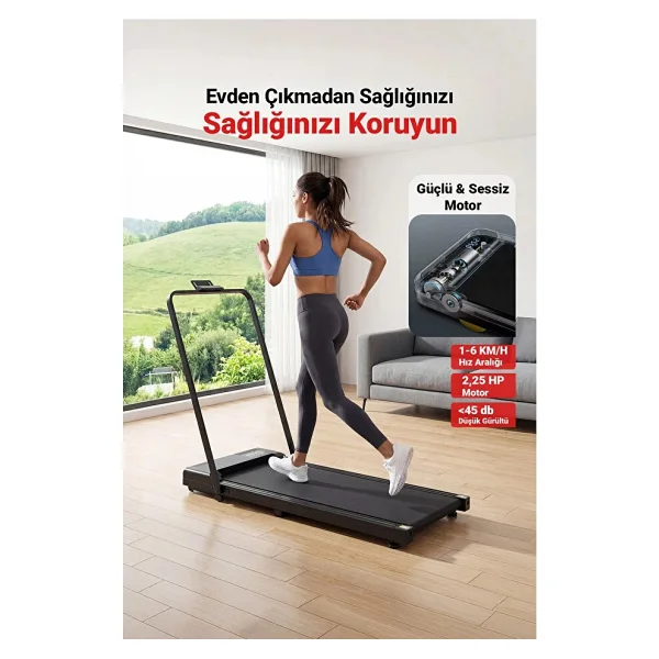 Ensiga Yeni Nesil Bluetoothlu 8/10 Km Hız 2 Hp Motor Kumandalı %5 Eğimli Koşu Bandı Müzik Çalarlı - Görsel 2
